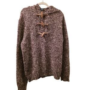 Vtg Polo Ralph Lauren Mens Knit Sweater Sailor Knot Hooded Wood Toggles XL